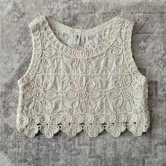 Mahina Boutique Crochet Sleeveless Crop Top O/S Small - Picture 4 of 16